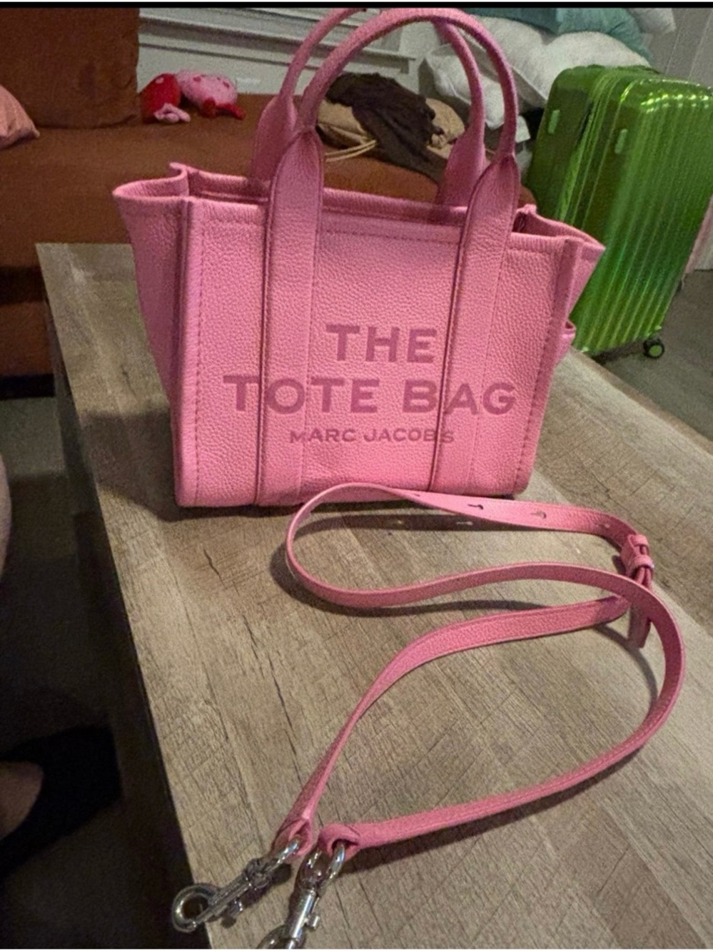Marc Jacobs Pink Canvas The Tote Bag Small with Strap - Picture 2 of 7